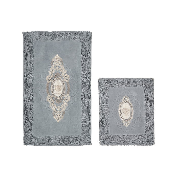 Mijölnir Juego de alfombras de baño de 2 piezas, gris